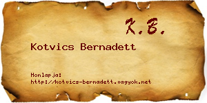 Kotvics Bernadett névjegykártya